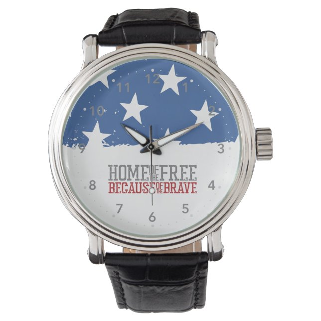 Reloj De Pulsera Hogar de los libres por la valiente bandera de los (Anverso)