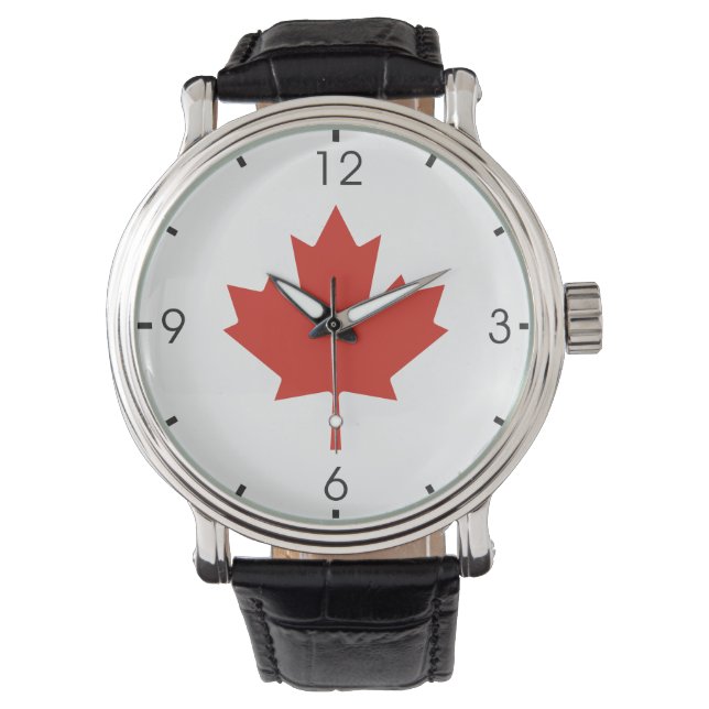 Reloj De Pulsera Hoja de Arce Canadiense (Anverso)