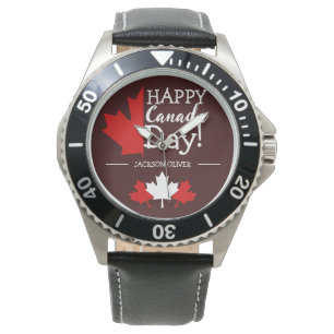 Reloj De Pulsera Hoja de arce de Canadá, feliz día de la canadá, 1 