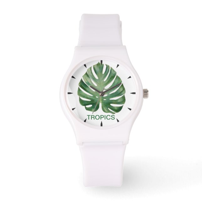 Reloj De Pulsera Hoja de Monstera Trópicos (Anverso)