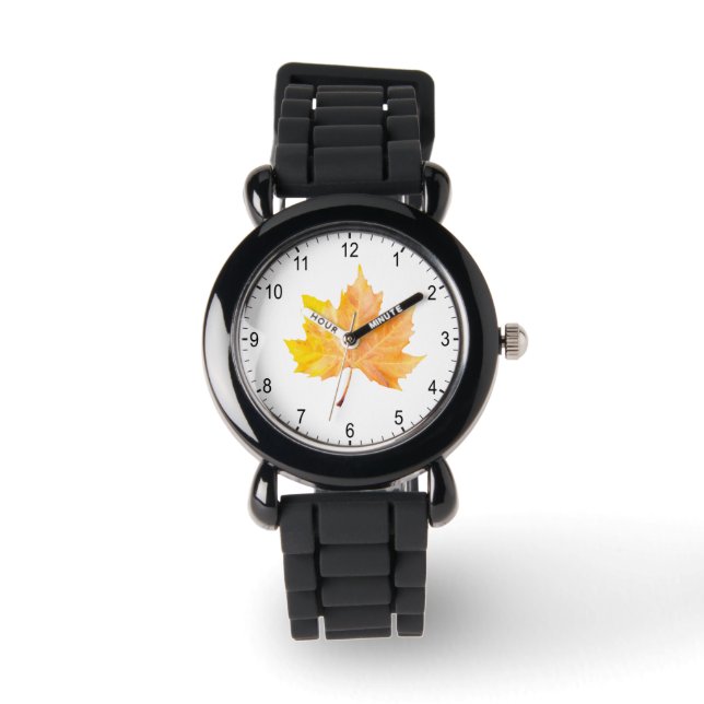 Reloj De Pulsera Hoja de otoño de arce (Anverso)