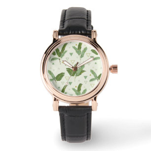 Reloj De Pulsera Hoja de plátano con triángulos