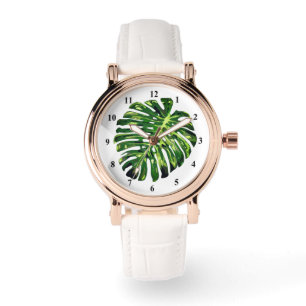 Reloj De Pulsera Hoja Tropical de Monstera Watch