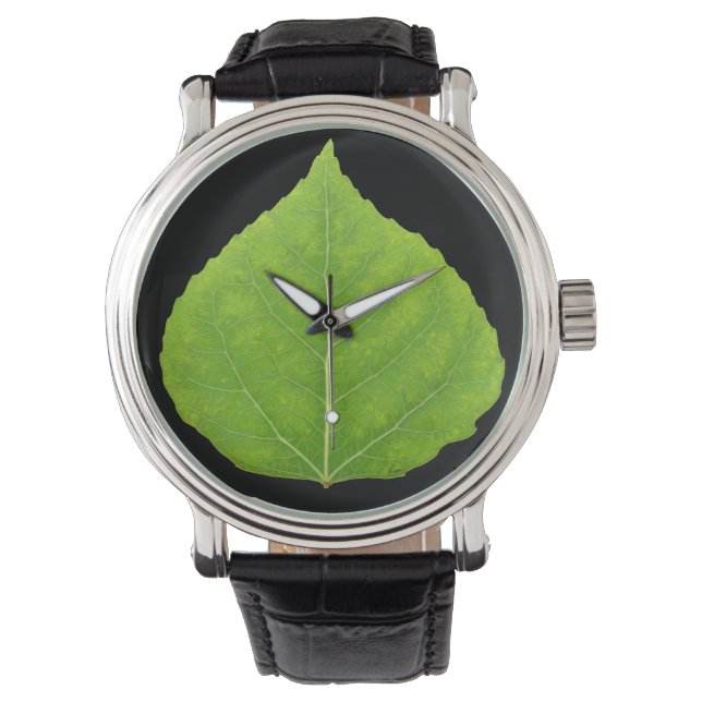 Reloj De Pulsera Hoja verde de lápiz #11 (Anverso)