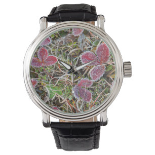 Reloj De Pulsera Hojas cubiertas de escarcha, Canadá