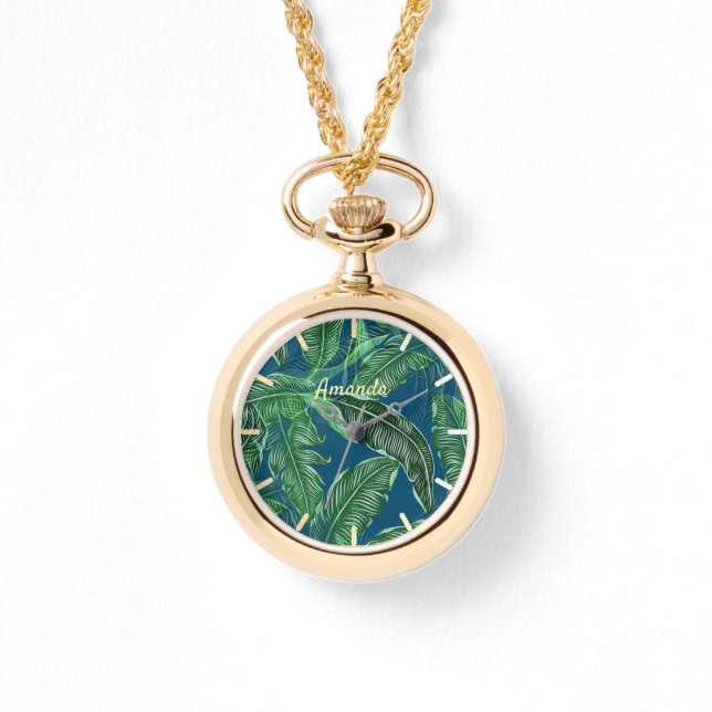 Reloj De Pulsera Hojas de jungla cálidas (Anverso)