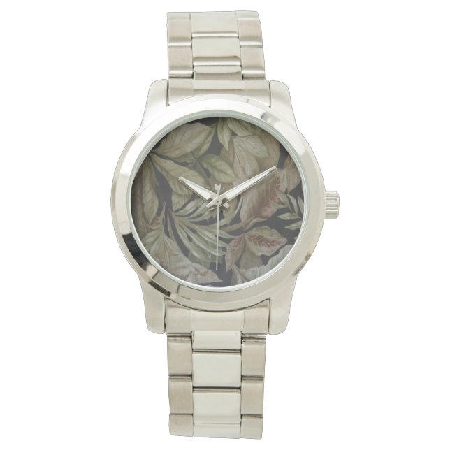 RELOJ DE PULSERA HOJAS DE PALMA TROPICAL (Anverso)