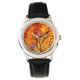 Reloj De Pulsera hojas naranjas