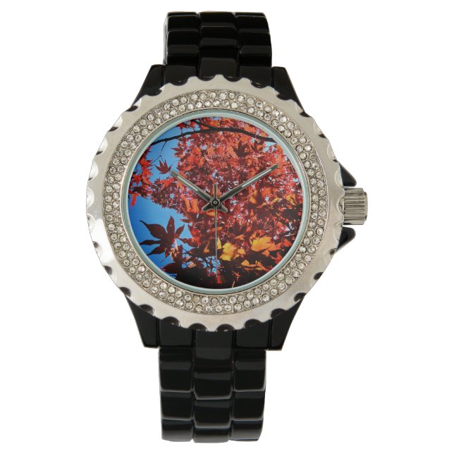 Reloj De Pulsera hojas naranjas (Anverso)