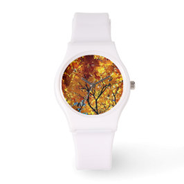 Reloj De Pulsera hojas naranjas