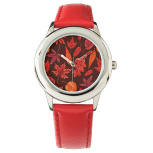 Reloj De Pulsera Hojas otoñales acuarela