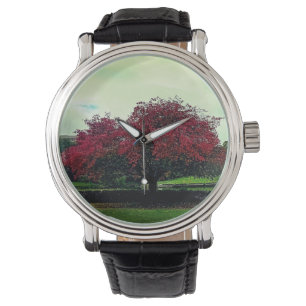 Reloj De Pulsera Hojas rojas