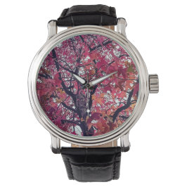 Reloj De Pulsera Hojas rojas