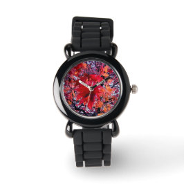 Reloj De Pulsera Hojas rojas brillantes