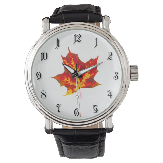 Reloj De Pulsera Hojas rojas de arce (Anverso)