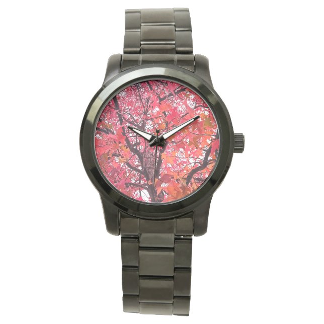 Reloj De Pulsera Hojas rosadas (Anverso)