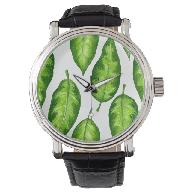 Reloj De Pulsera Hojas tropicales (Anverso)