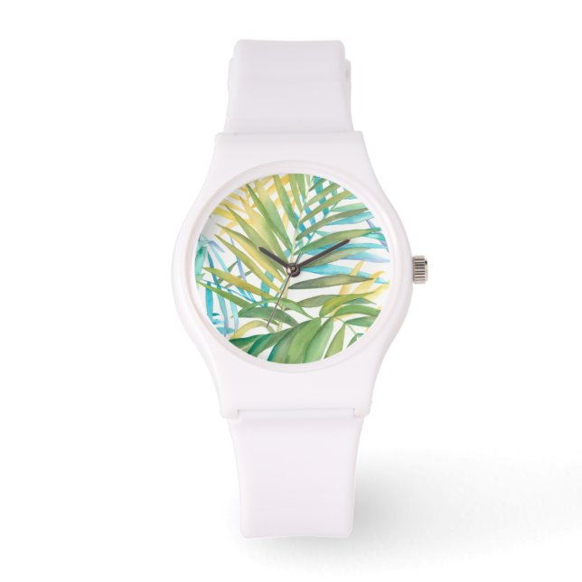 Reloj De Pulsera Hojas tropicales de palmera (Anverso)