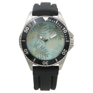Reloj De Pulsera Hojas tropicales desvanecidas