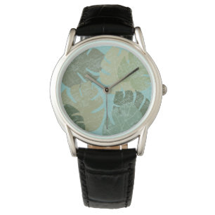 Reloj De Pulsera Hojas Tropicales Faded