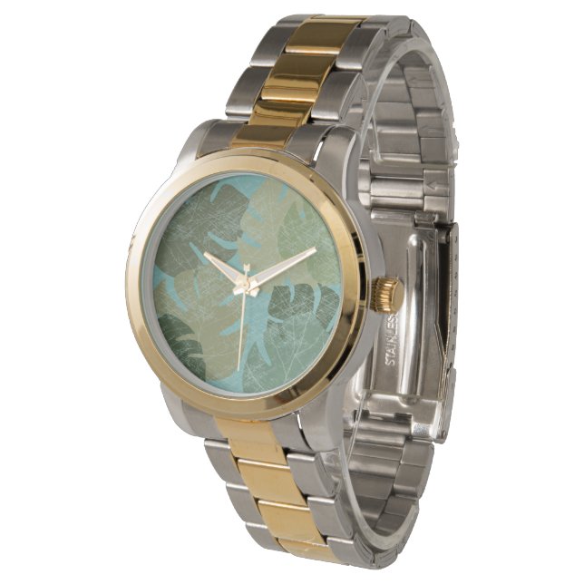 Reloj De Pulsera Hojas Tropicales Faded (Angular)