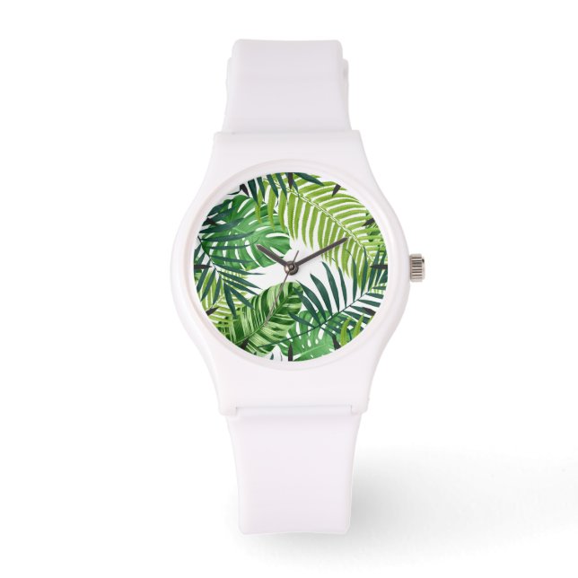 Reloj De Pulsera Hojas tropicales verdes (Anverso)
