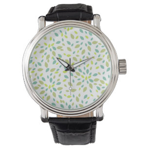 Reloj De Pulsera Hojas (verdes)