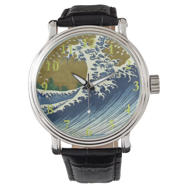 Reloj De Pulsera Hokusai Gran Ola Arte Japonés (Anverso)