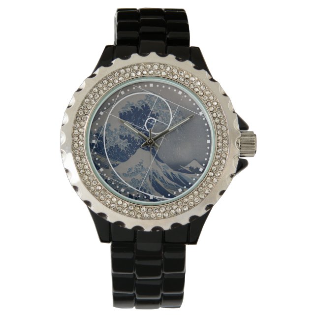 Reloj De Pulsera Hokusai se reúne con Fibonacci, proporción dorada (Anverso)
