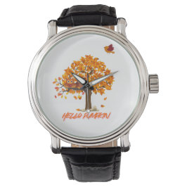 Reloj De Pulsera "Hola Caída de Calabaza - Acogedor otoño lejón