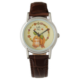 Reloj De Pulsera Hola otoño Saltos de otoño calabazas
