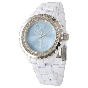 Reloj De Pulsera Hola preciosa con el emblema de Ice Blue Phoenix R