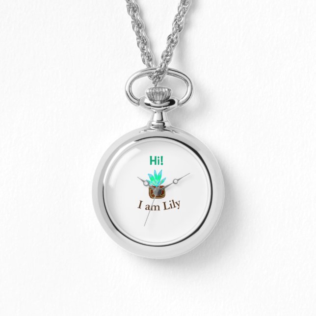Reloj De Pulsera Hola soy Lily cactus succulum añadir nombre acuare (Anverso)