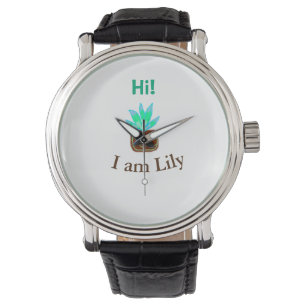 Reloj De Pulsera Hola soy Lily cactus succulum añadir nombre acuare
