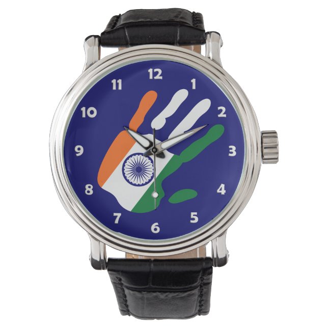 Reloj De Pulsera holiES - India Flag Hand - es tu momento (Anverso)