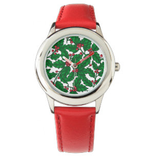Reloj De Pulsera Holly berry sobre blanco