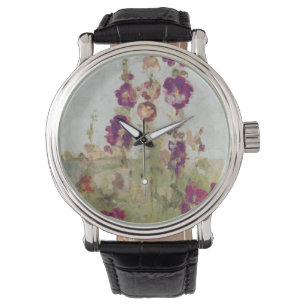 Reloj De Pulsera Hollyhocks por el mar