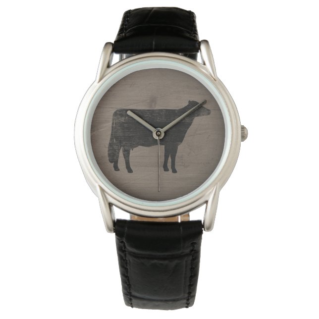Reloj De Pulsera Holstein Cow Silhouette (Anverso)