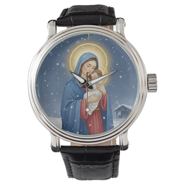 Reloj De Pulsera Holy Mother Mary and Baby Jesus Wrist Watch (Anverso)
