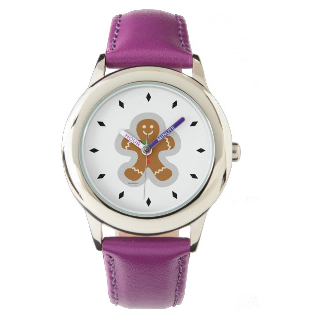 Reloj De Pulsera Hombre De Gingerbread Haciendo El Ángel En La Niev (Anverso)