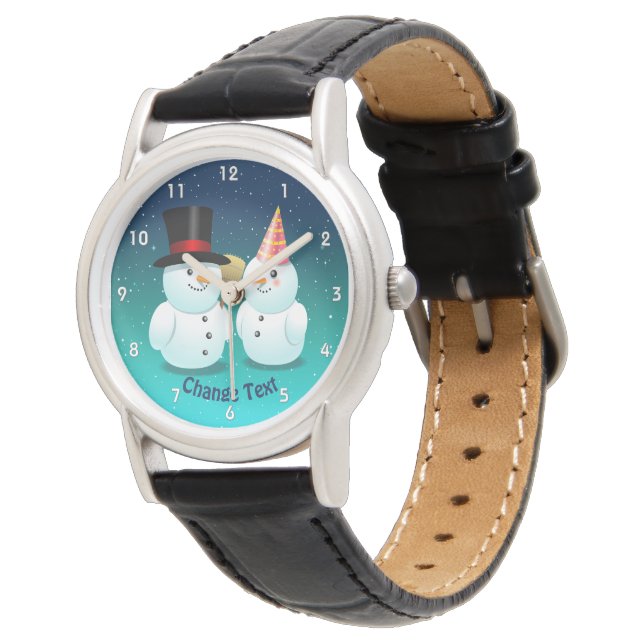 Reloj De Pulsera Hombre De Nieve Con Sombrero Superior De Sombrero  (Angular)