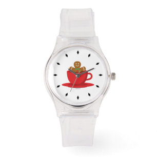 Reloj De Pulsera Hombre De Pan De Gengibre Relajándose En La Copa R