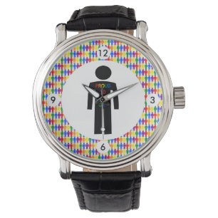 Reloj De Pulsera Hombre gay LGBTQ Silhouette y hombres arcoiris