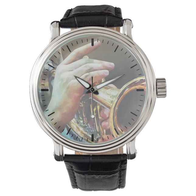 Reloj De Pulsera Hombre jugando a la trompeta (Anverso)