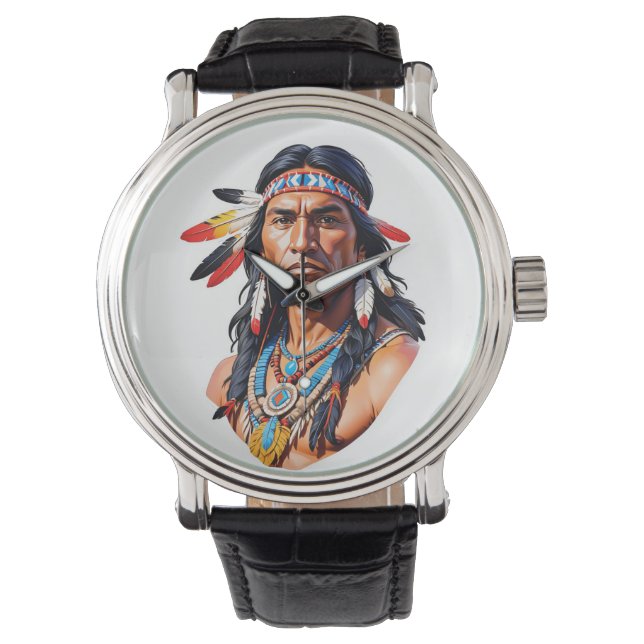 Reloj De Pulsera Hombre nativo americano indio (Anverso)