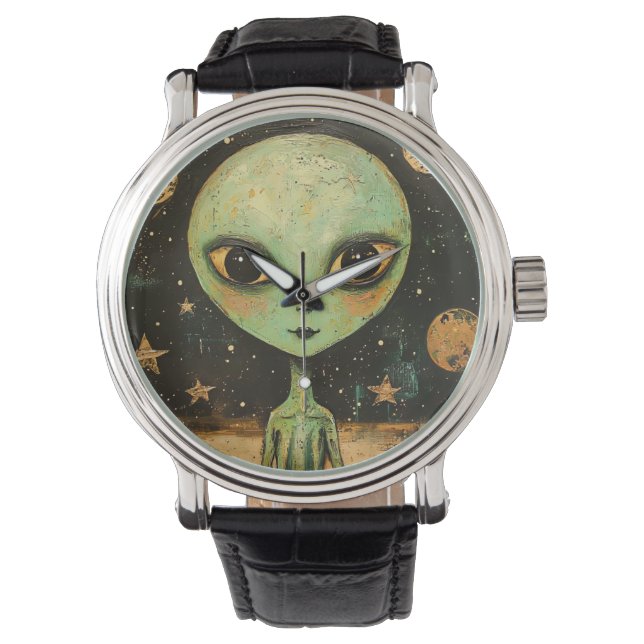 Reloj De Pulsera Hombre OVNI Alien (Anverso)