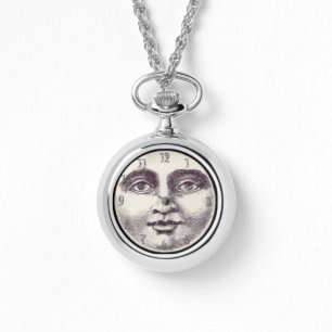 Reloj De Pulsera Hombre vintage en la luna luna llena cara blanco n