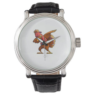Reloj De Pulsera Hombres de Acción de Gracias de Dabbing Turkey