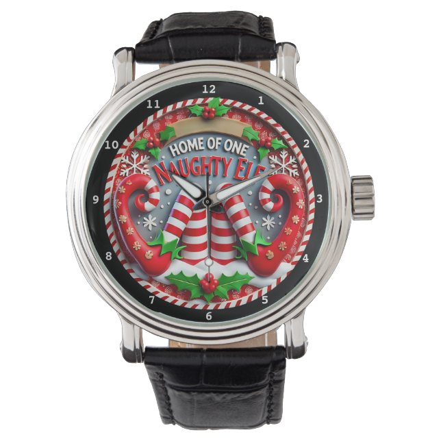 Reloj De Pulsera Home of One Naughty Elf  (Anverso)