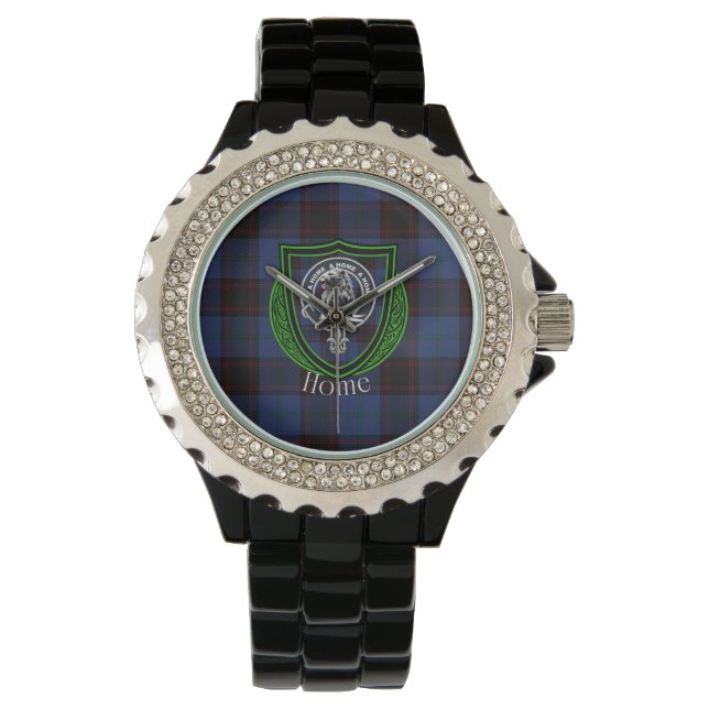 Reloj De Pulsera Home Scottish Clan Tartan & Crest (Anverso)